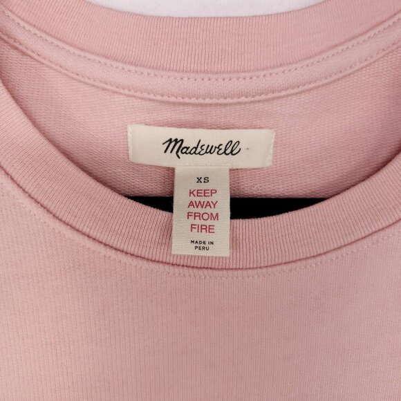 Madewell Pullover Sweatshirt Women's XS Pale Pink Long Sleeve Lightweight - Picture 7 of 9